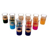 Theeglazen mix colors - 12 stuks
