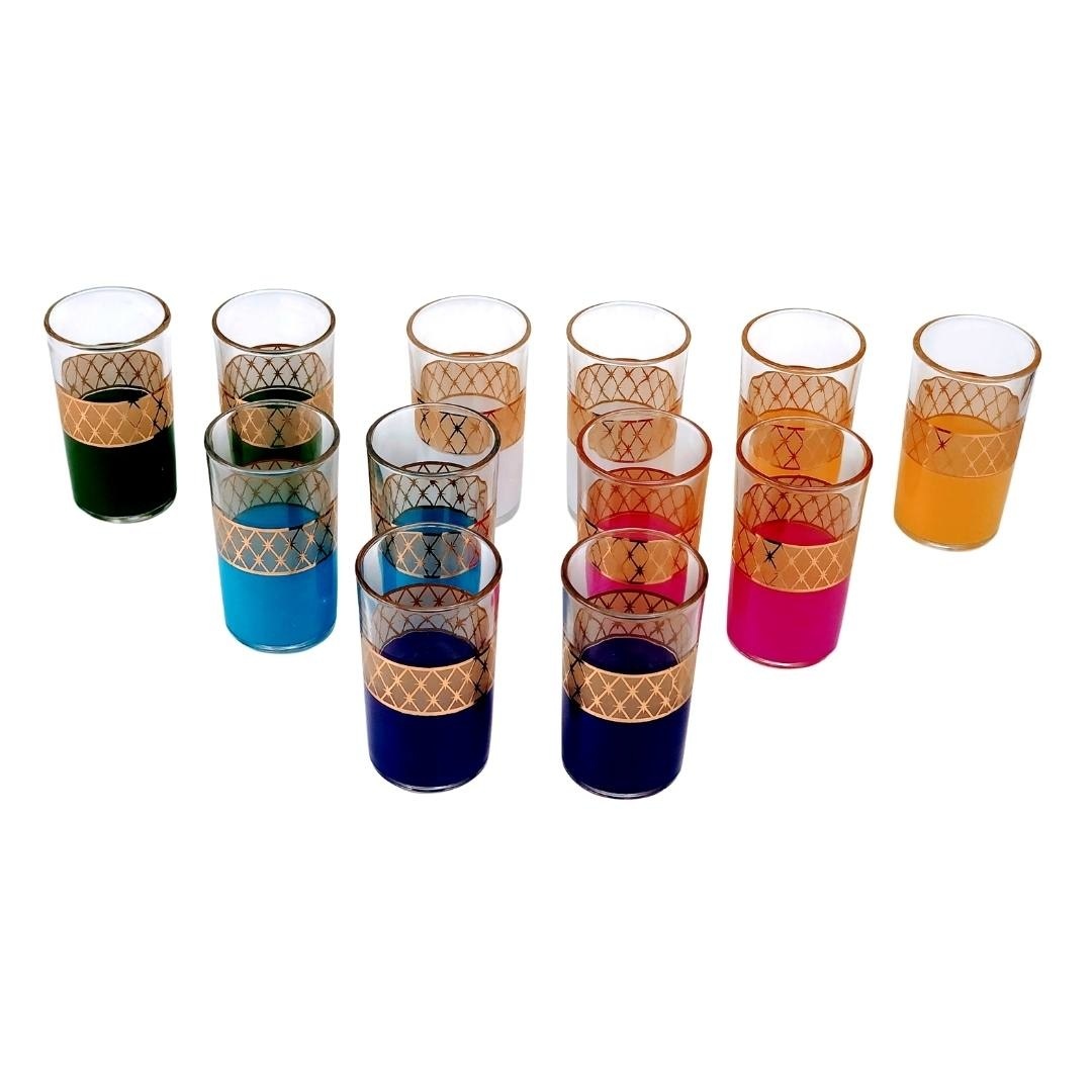 Theeglazen mix colors - 12 stuks