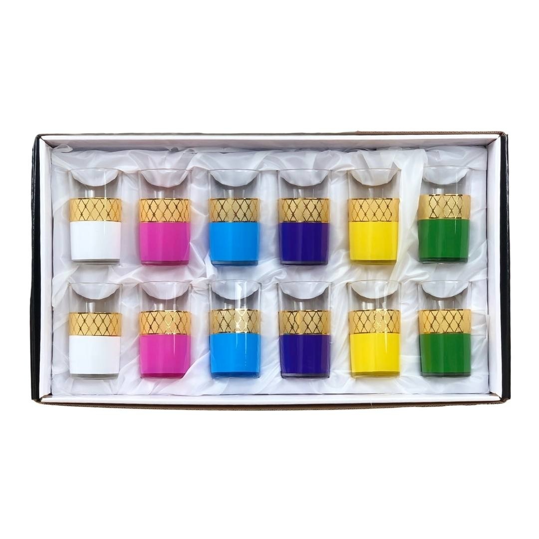Theeglazen mix colors - 12 stuks