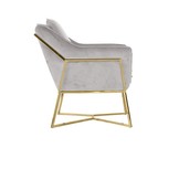 Foggia Fauteuil Goud Lichtgrijs stof
