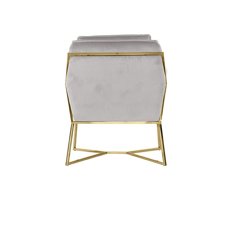 Foggia Fauteuil Goud Lichtgrijs stof