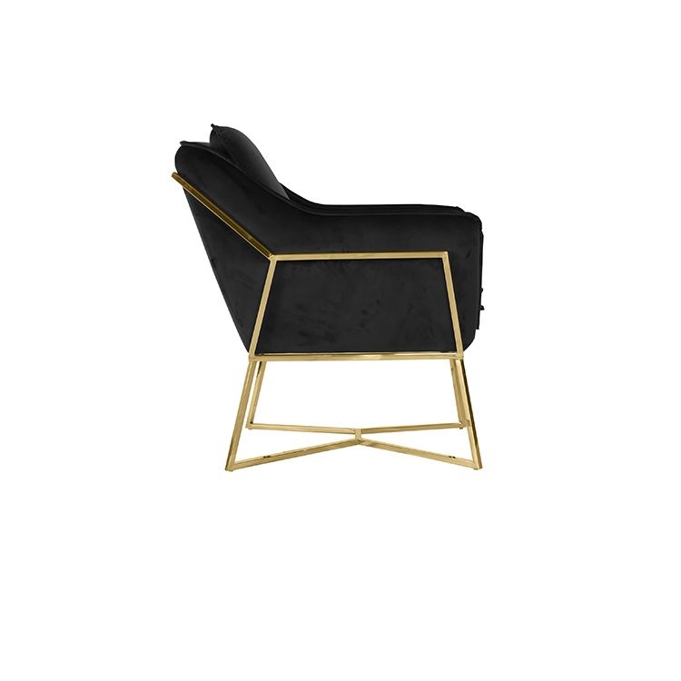 Foggia Fauteuil Goud Zwart stof