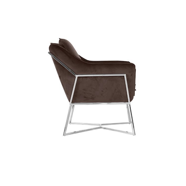 Foggia Fauteuil Zilver Bruin stof