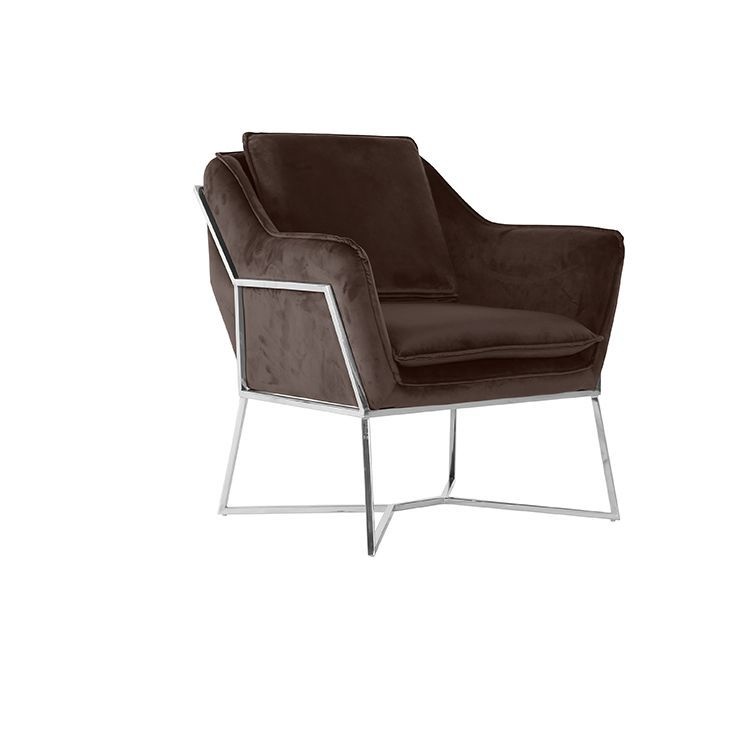 Foggia Fauteuil Zilver Bruin stof