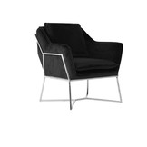 Foggia Fauteuil Zilver Zwart stof