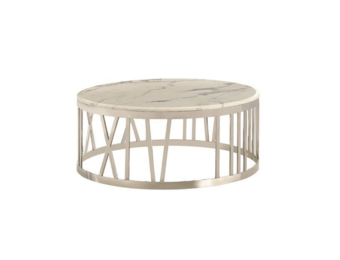 Salontafel Roma Zilver - Wit Marmer / Zwarte strepen