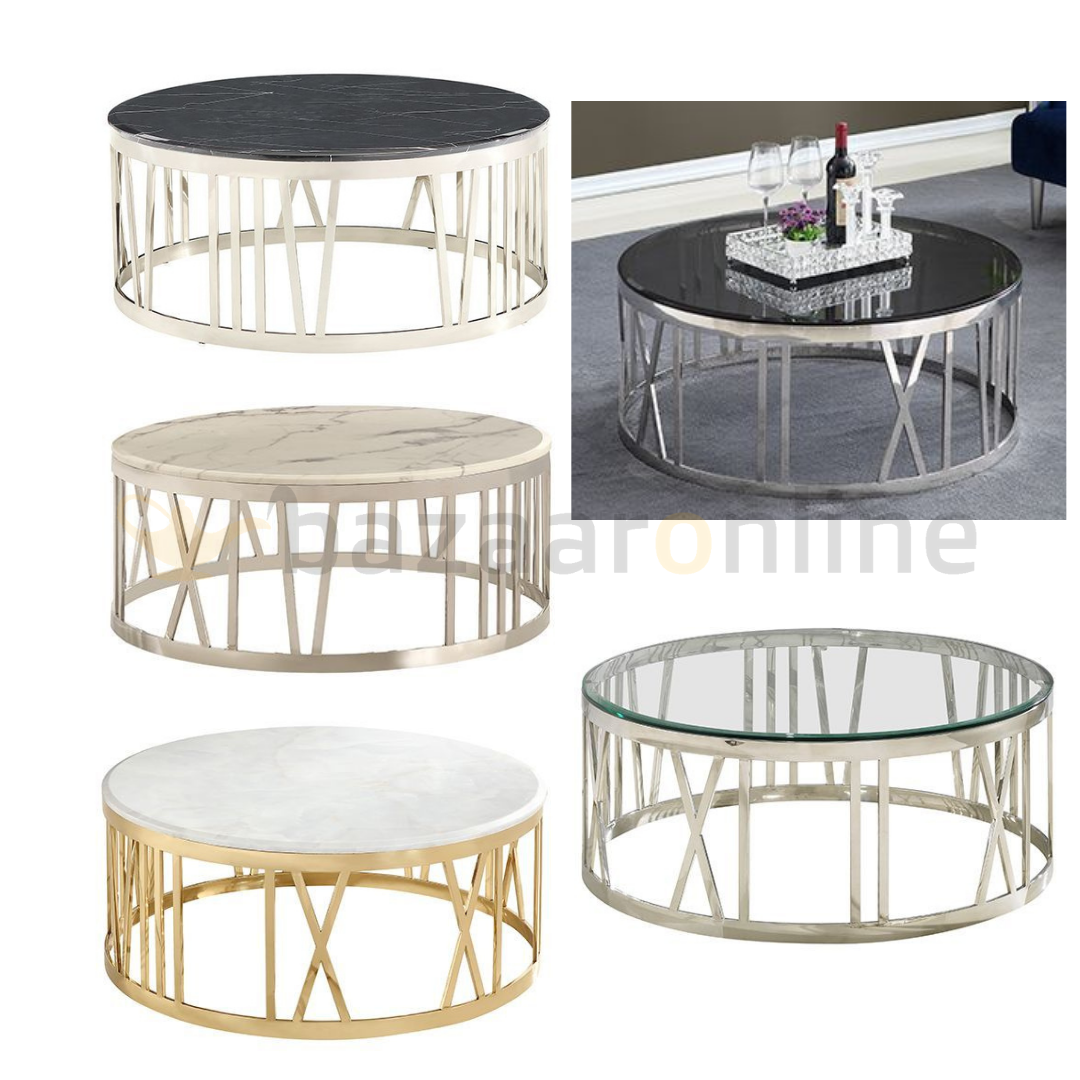 Salontafel Roma Zilver - Transparant glas