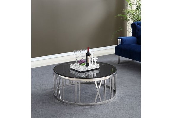 Salontafel Roma Zilver - Transparant glas