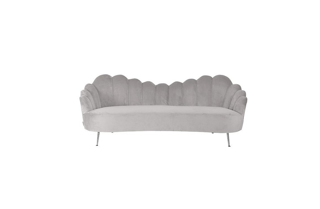 Emillia bank Zilver | Lichtgrijs stof
