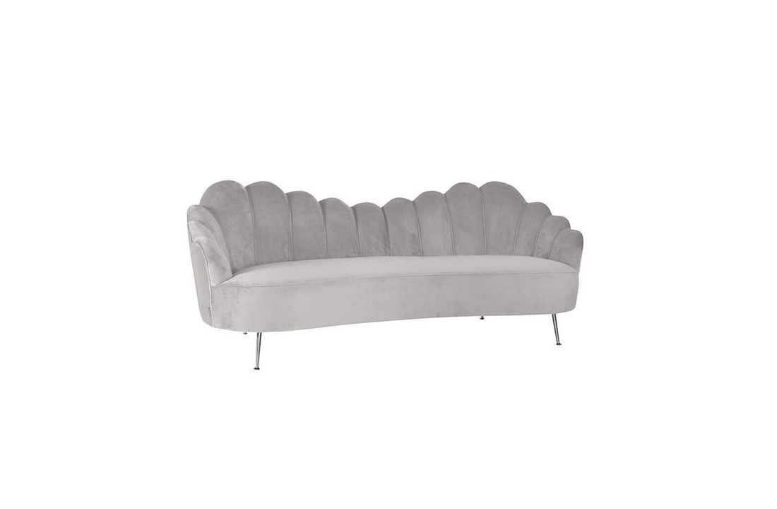 Emillia bank Zilver | Lichtgrijs stof