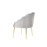Eetkamerstoel Emillia Goud | Lichtgrijs stof