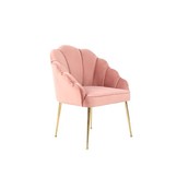 Eetkamerstoel Emillia Goud | Roze stof