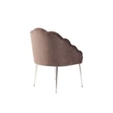 Eetkamerstoel Emillia Zilver | Bruin stof