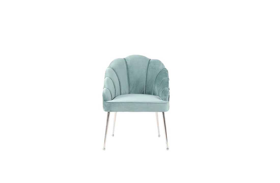 Emillia Fauteuil Zilver | Groen stof