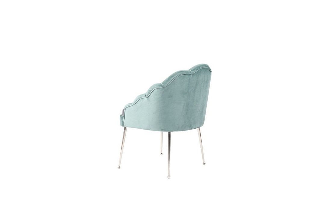 Emillia Fauteuil Zilver | Groen stof