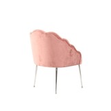 Eetkamerstoel Emillia Zilver | Roze stof