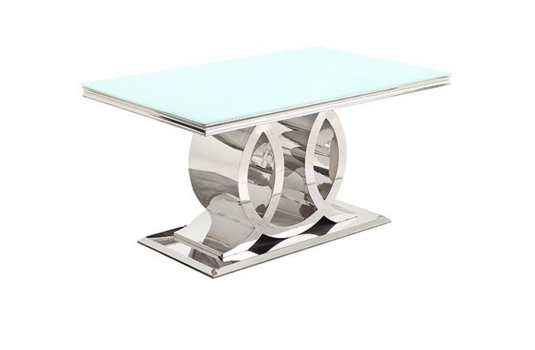 Eettafel Napoli - Wit glas