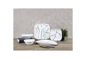 Bricard Marbel Serviesset 25-delig Wit