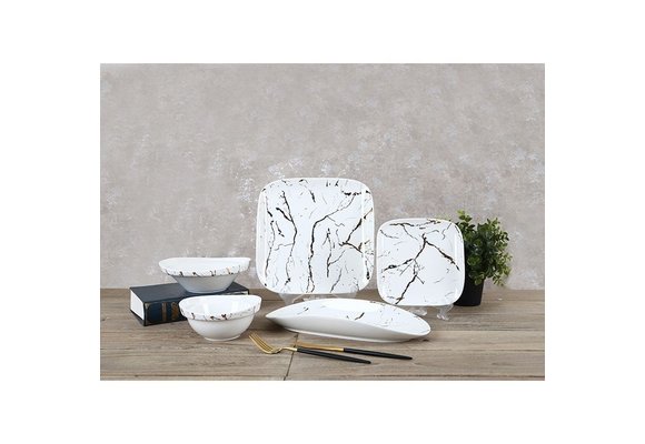 Bricard Marbel Serviesset 25-delig Wit