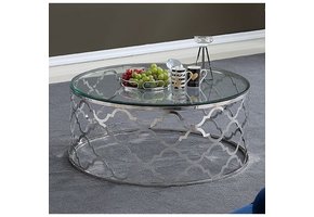 Salontafel Torino Zilver - helder glas