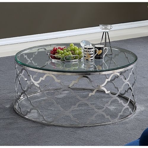 Salontafel Torino Zilver - helder glas