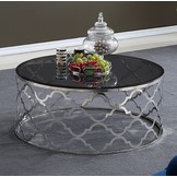 Salontafel Torino Zilver - donker glas