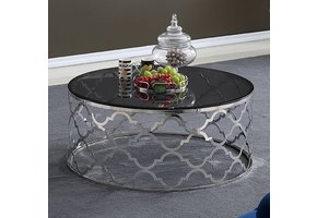 Salontafel Torino Zilver - donker glas