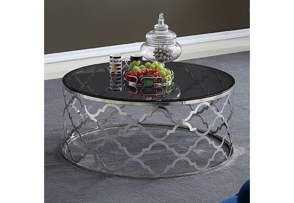 Salontafel Torino Zilver - donker glas