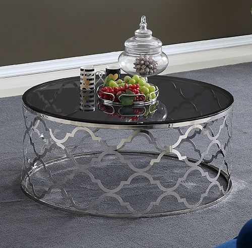 Salontafel Torino Zilver - donker glas