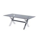 Eettafel Novara - 200x100x76 CM - Smokey glass