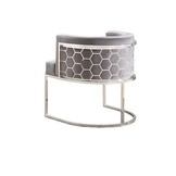 Piceno Fauteuil | Grijs Stof - Zilver