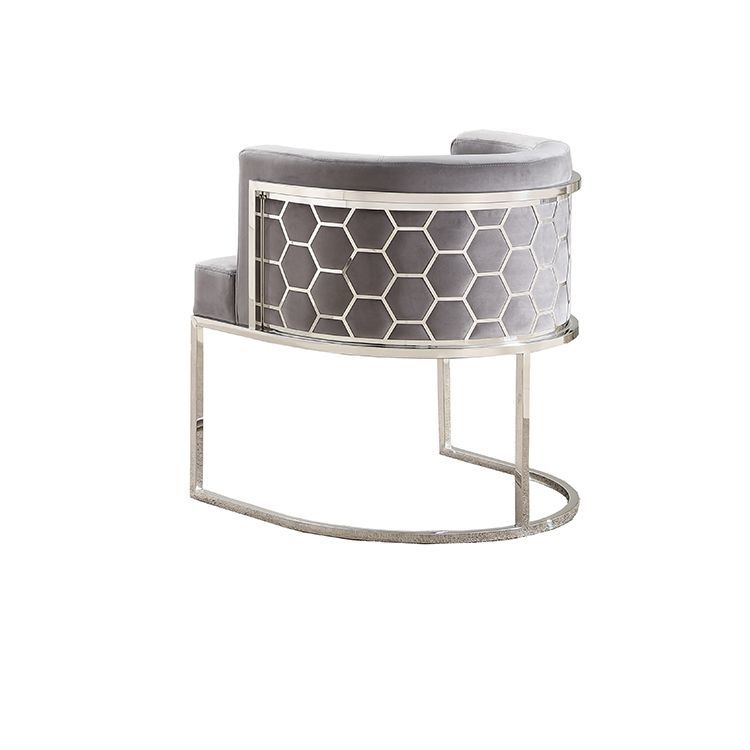 Piceno Fauteuil | Grijs Stof - Zilver