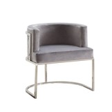Piceno Fauteuil | Grijs Stof - Zilver