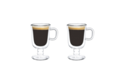 Dubbelwandige Latte Macchiato glas met oor 260 ml - 2 stuks