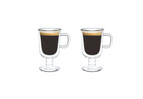 Dubbelwandige Latte Macchiato glas met oor 260 ml - 2 stuks
