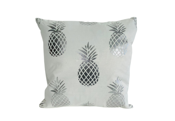 KUSSEN PINEAPPLE WIT ZILVER 45x45 CM