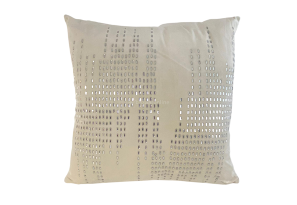 KUSSEN DIAMOND CREME ZILVER 45x45 CM