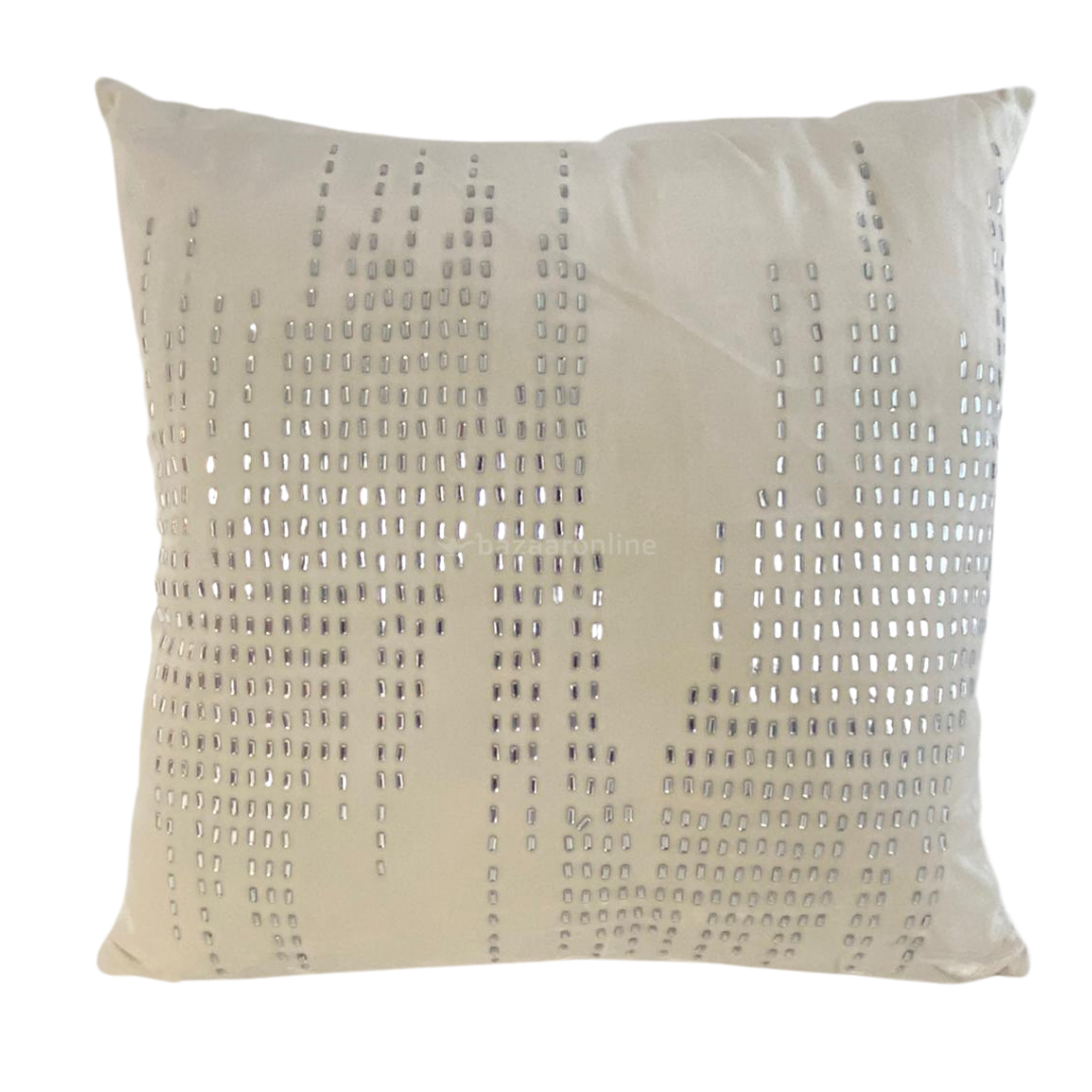 KUSSEN DIAMOND CREME ZILVER 45x45 CM
