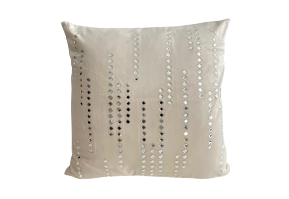 KUSSEN DIAMOND 2 CREME ZILVER 45x45 CM