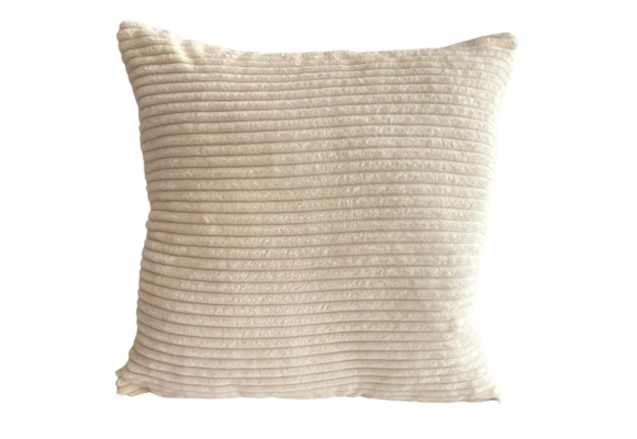 KUSSEN RIBSTOF BEIGE 45x45 CM
