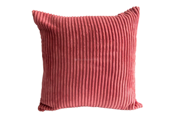 KUSSEN RIBSTOF ROZE 45x45 CM