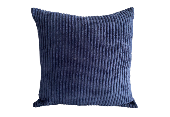 KUSSEN RIBSTOF BLAUW 45x45 CM