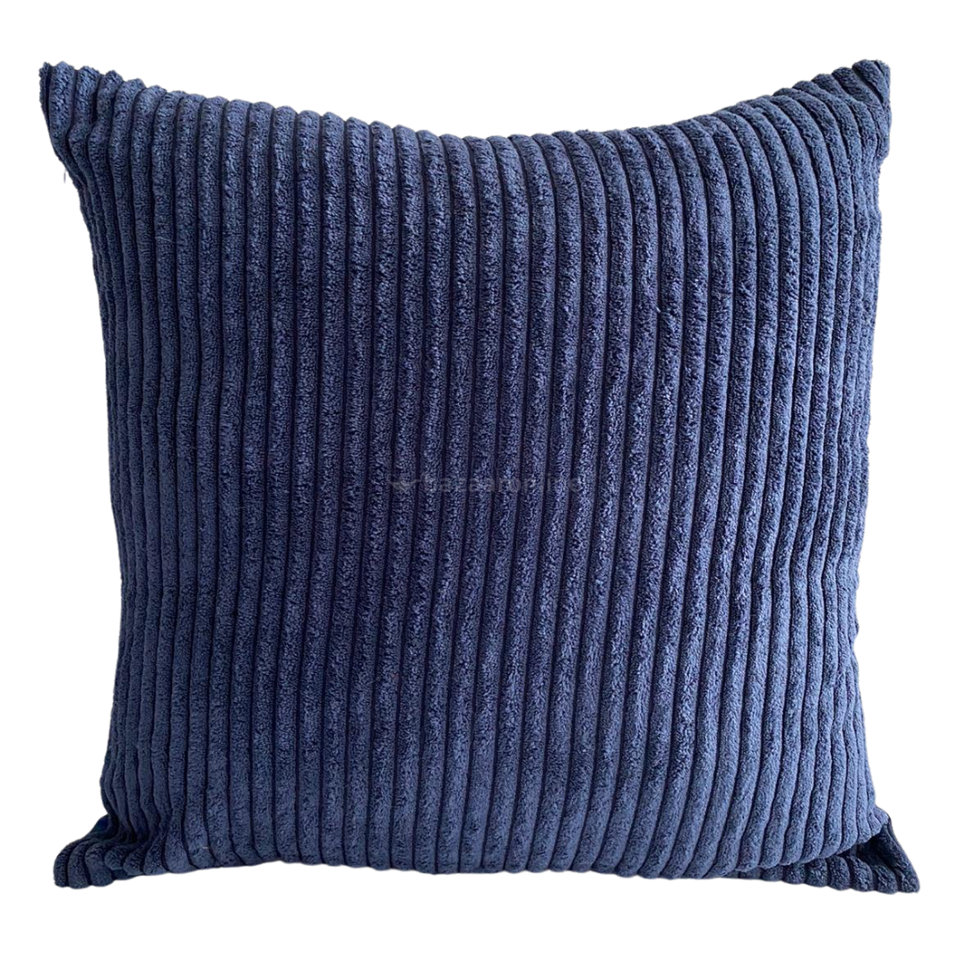 KUSSEN RIBSTOF BLAUW 45x45 CM
