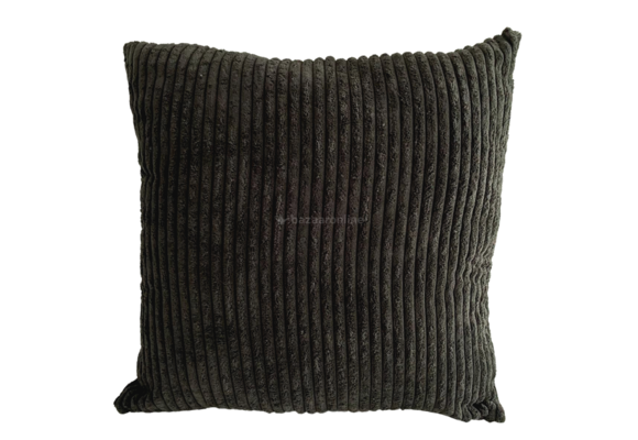 KUSSEN RIBSTOF ZWART 45x45 CM