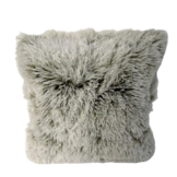 KUSSEN FLUFFY WIT DONKERGROEN 45x45 CM
