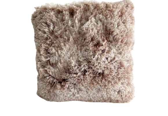 KUSSEN FLUFFY WIT BRUIN 45x45 CM