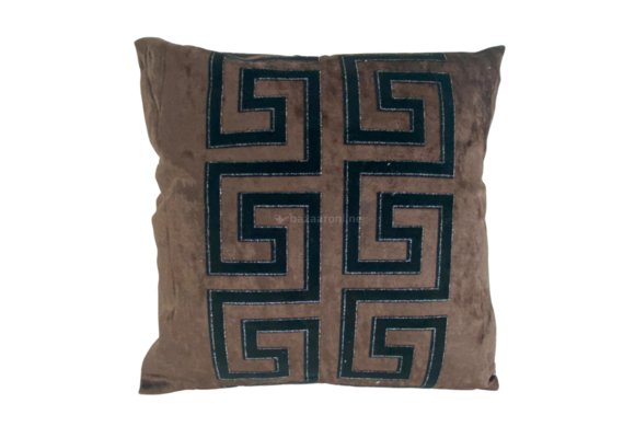 KUSSEN DISSIN BRUIN ZWART 45x45 CM