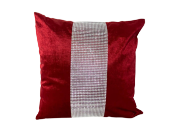 KUSSEN GLITTER ROOD 45x45 CM
