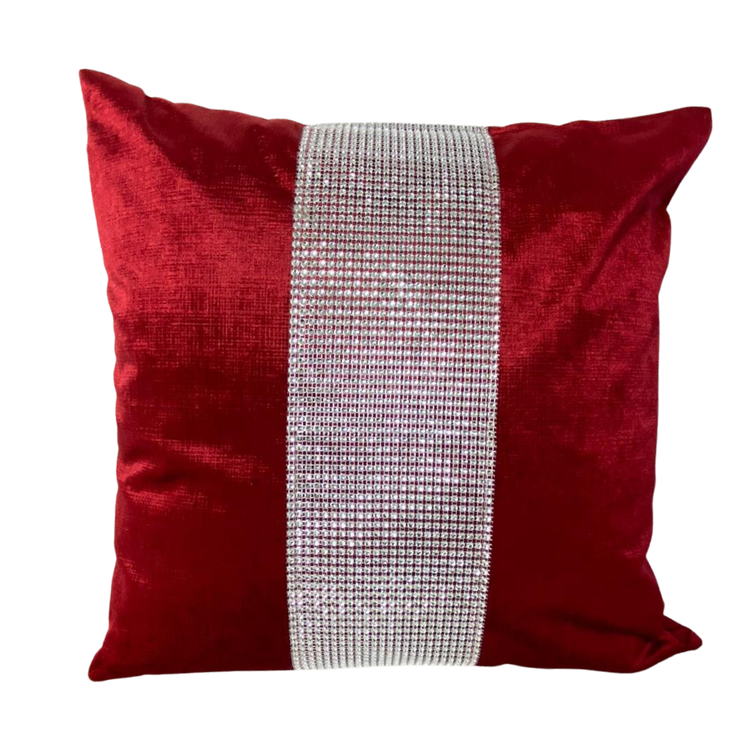 KUSSEN GLITTER ROOD 45x45 CM