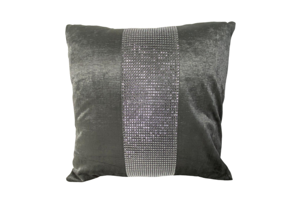 KUSSEN GLITTER ZILVER 45x45 CM
